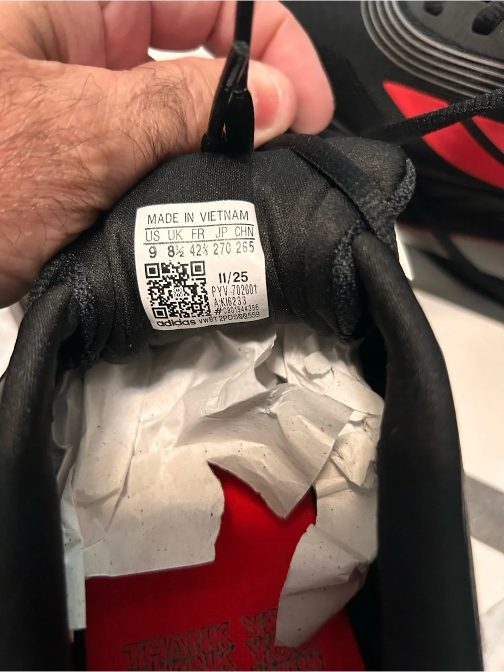 adidas Black Sneakers with Red Accent Logos